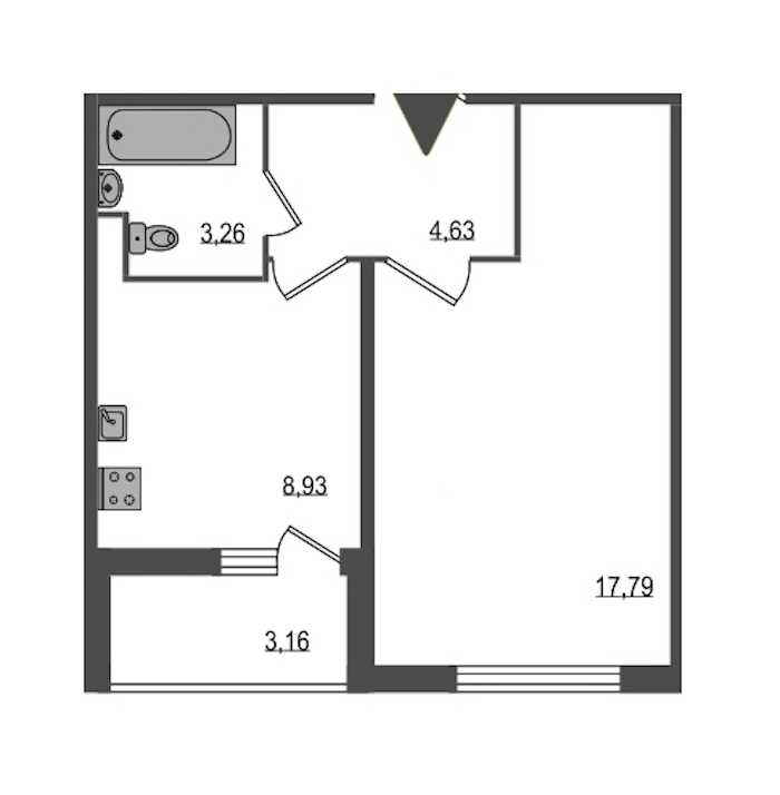 Однокомнатная квартира в : площадь 36.19 м2 , этаж: 1 – купить в Санкт-Петербурге